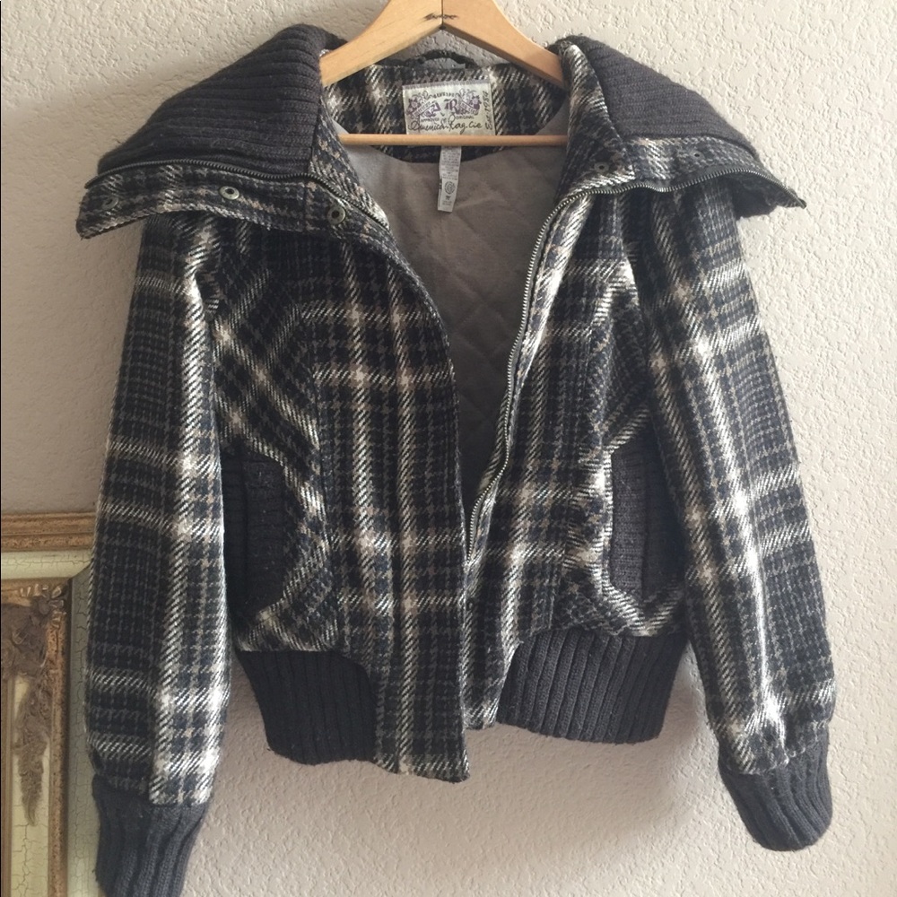 Plaid bomber jacket